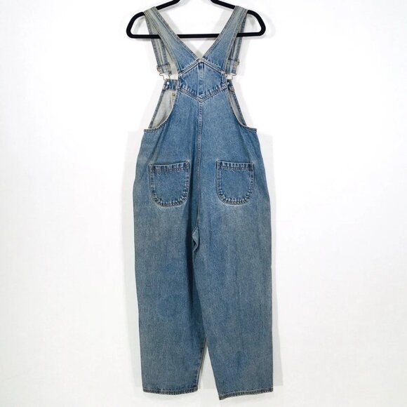Disney Vtg 90s Pooh M Denim Jean Bib Overalls Embroidered Distressed - Picture 8 of 8